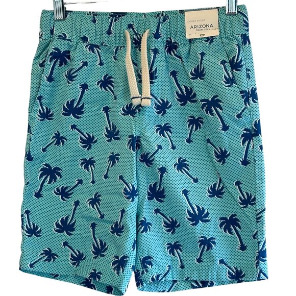 Arizona Jean Co Size 12. Boys Jogger Beach Outfit Shorts  Turquoise Palm Print - Picture 5 of 12